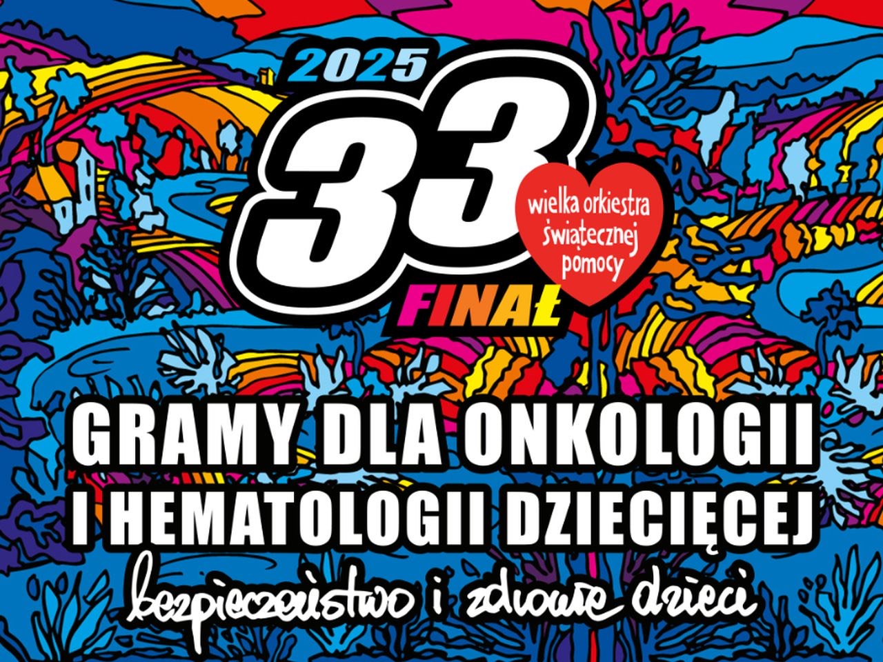 Wielka orkiestra świątecznej pomocy. Na zdjęciu znajduje się logo z napisem 33 Finał.